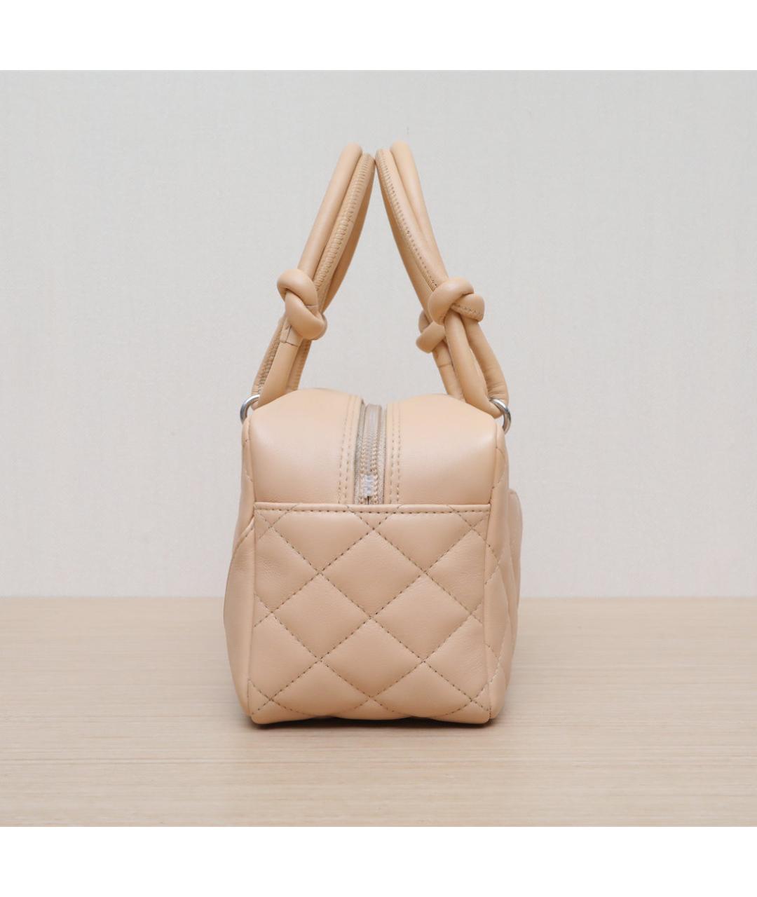 CHANEL Бежевая кожаная сумка через плечо, фото 5