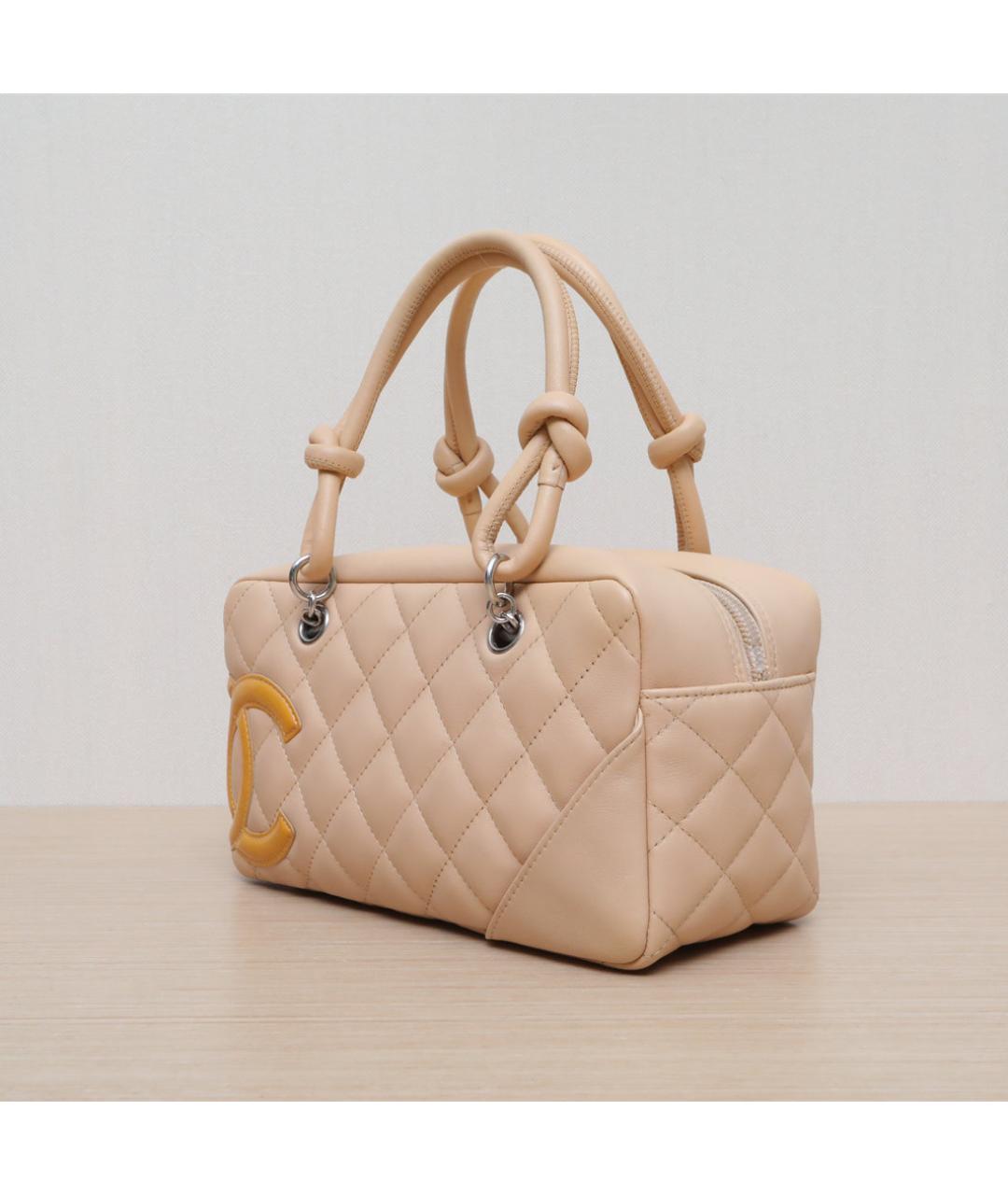 CHANEL Бежевая кожаная сумка через плечо, фото 4