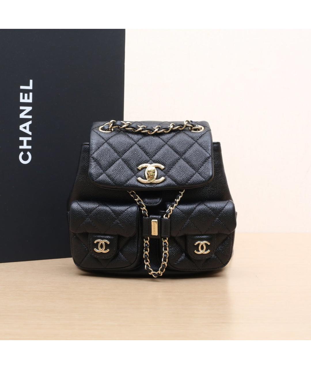 CHANEL Черный кожаный рюкзак, фото 2