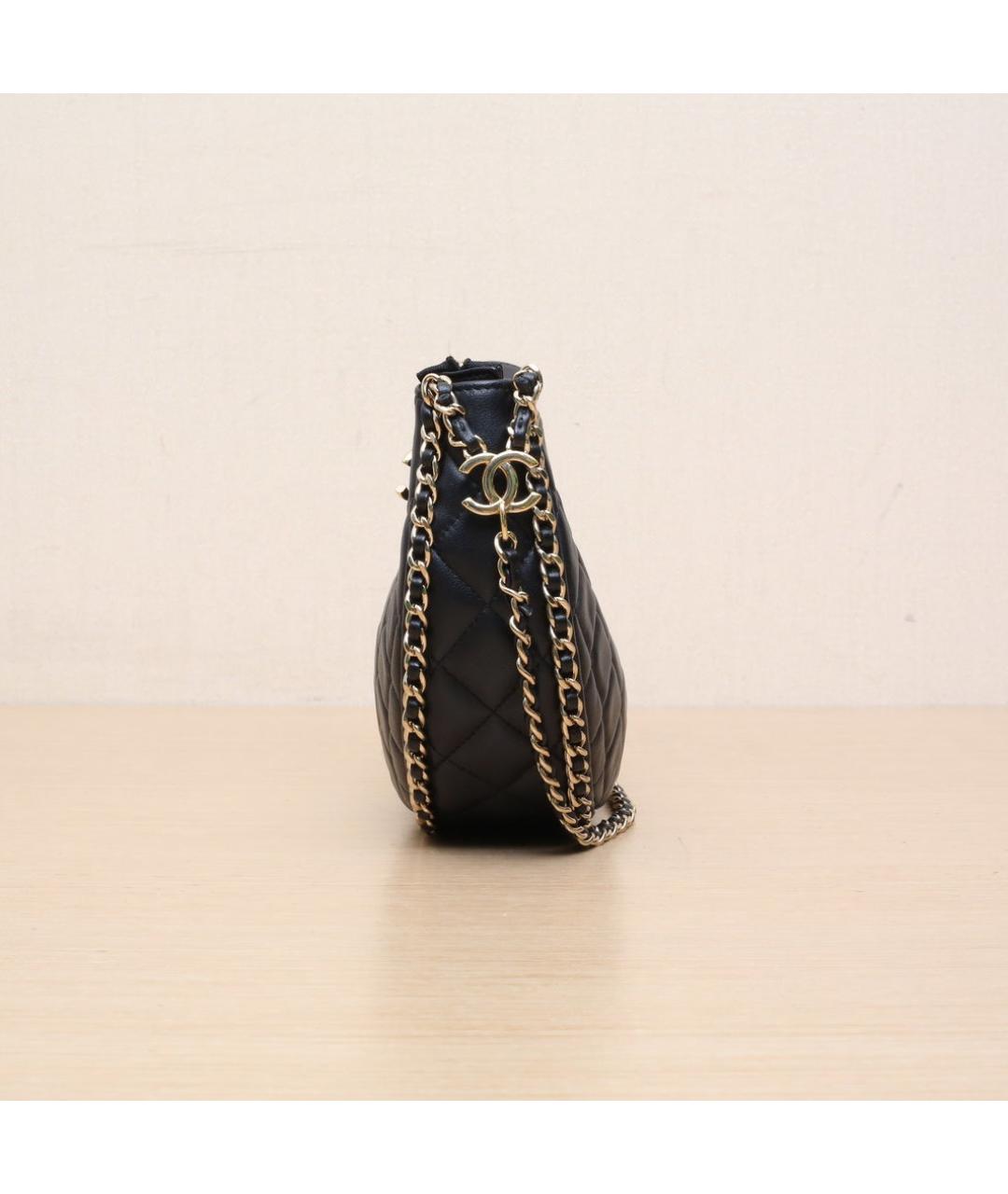 CHANEL Черная кожаная сумка через плечо, фото 5