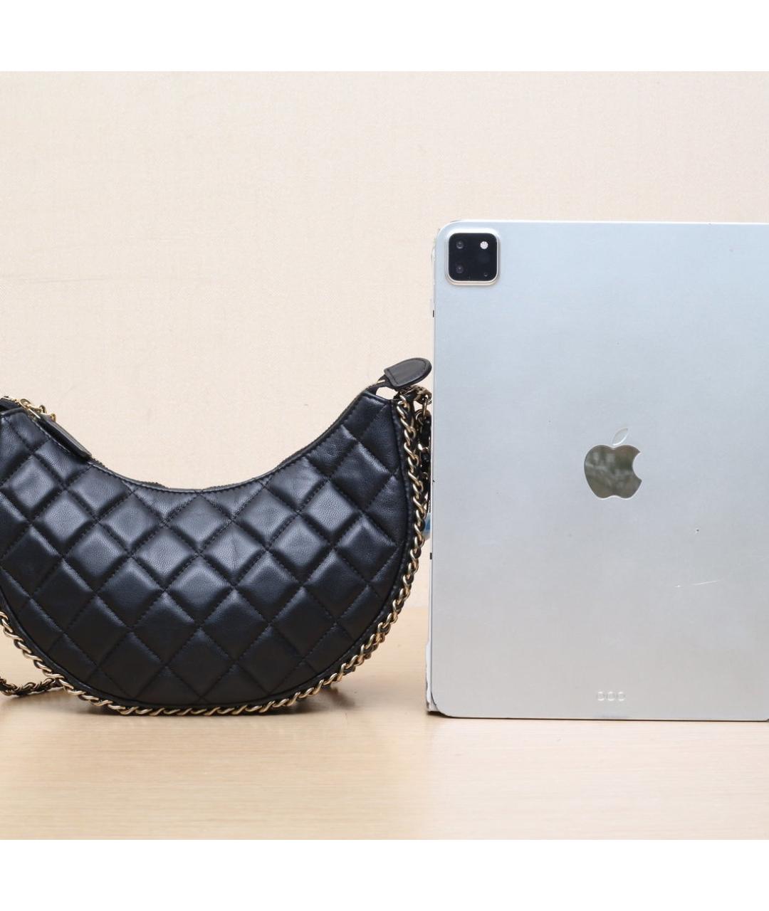 CHANEL Черная кожаная сумка через плечо, фото 7