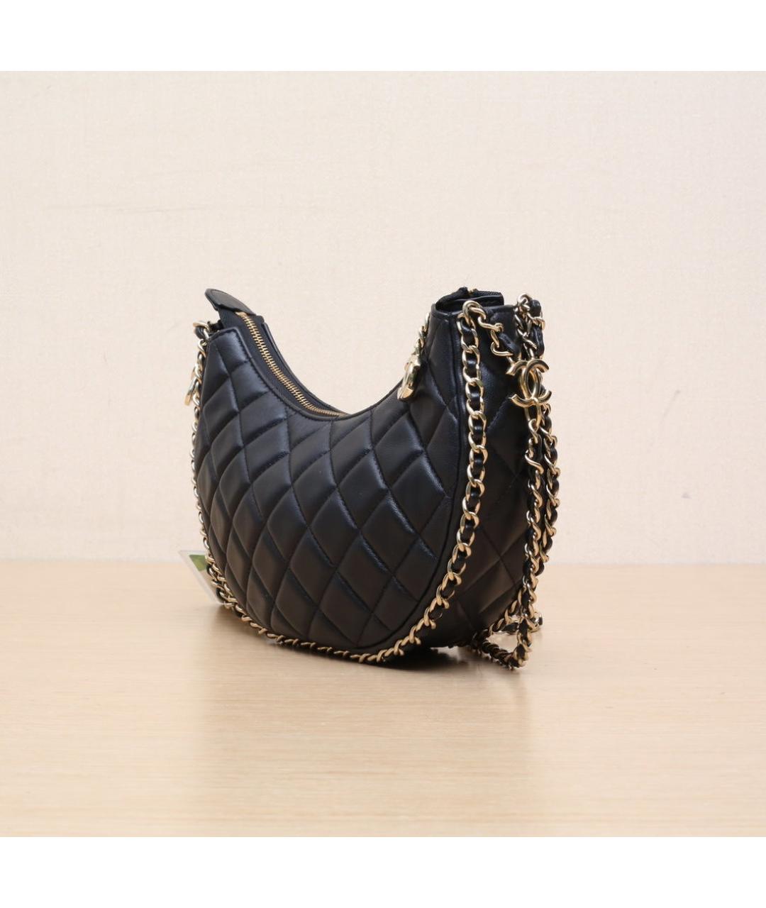 CHANEL Черная кожаная сумка через плечо, фото 4