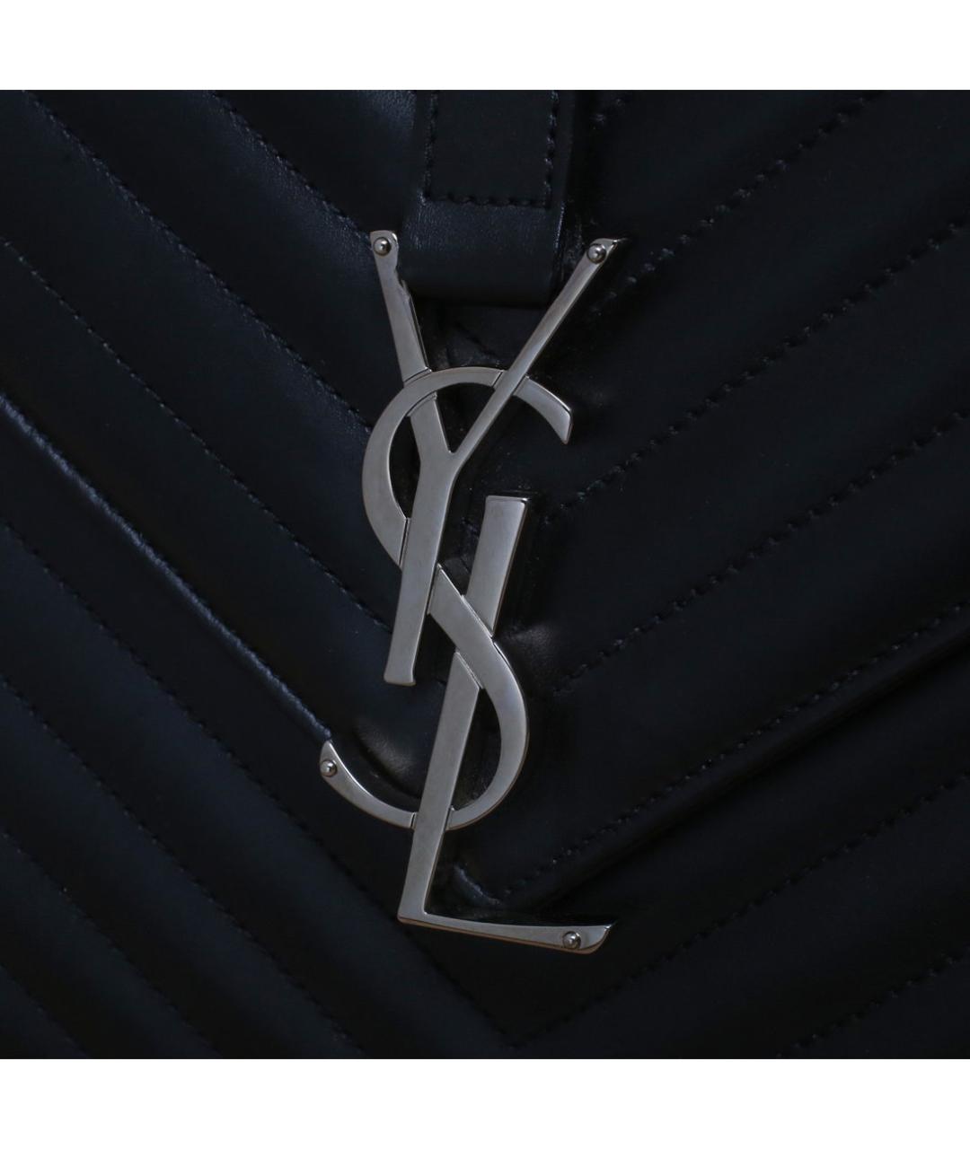 SAINT LAURENT Черная кожаная сумка через плечо, фото 8