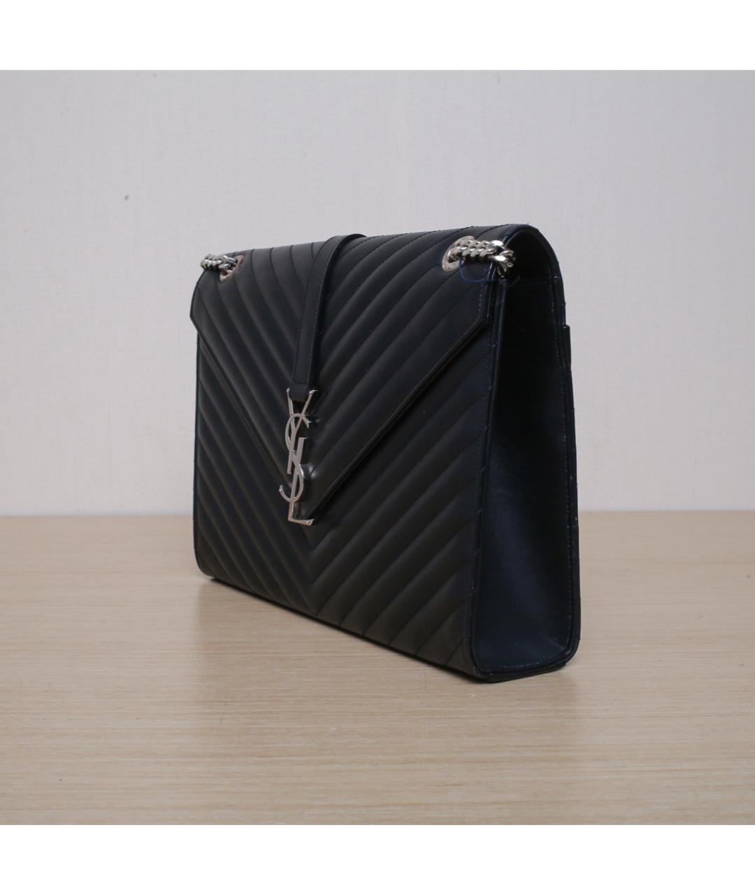 SAINT LAURENT Черная кожаная сумка через плечо, фото 4