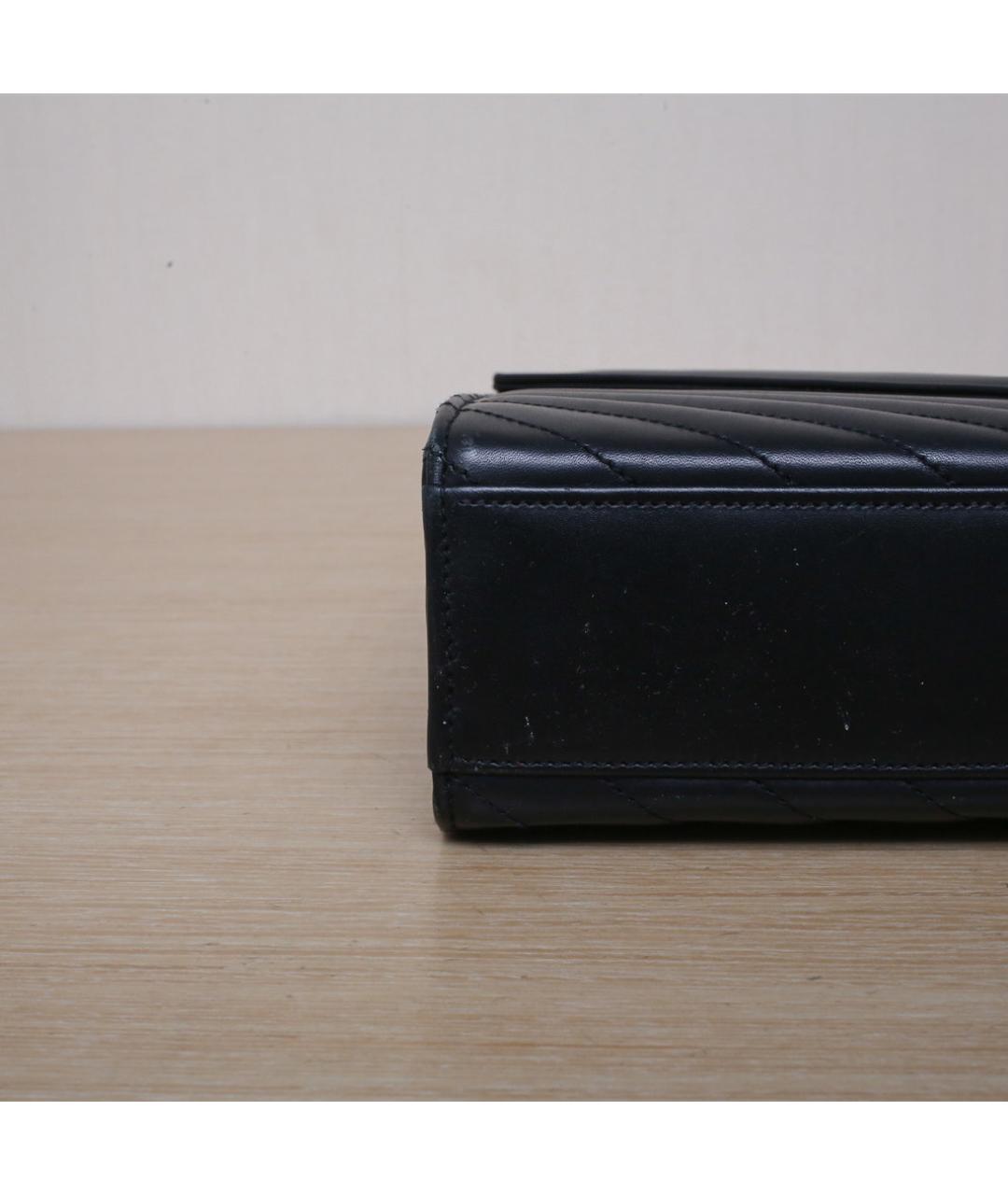 SAINT LAURENT Черная кожаная сумка через плечо, фото 9