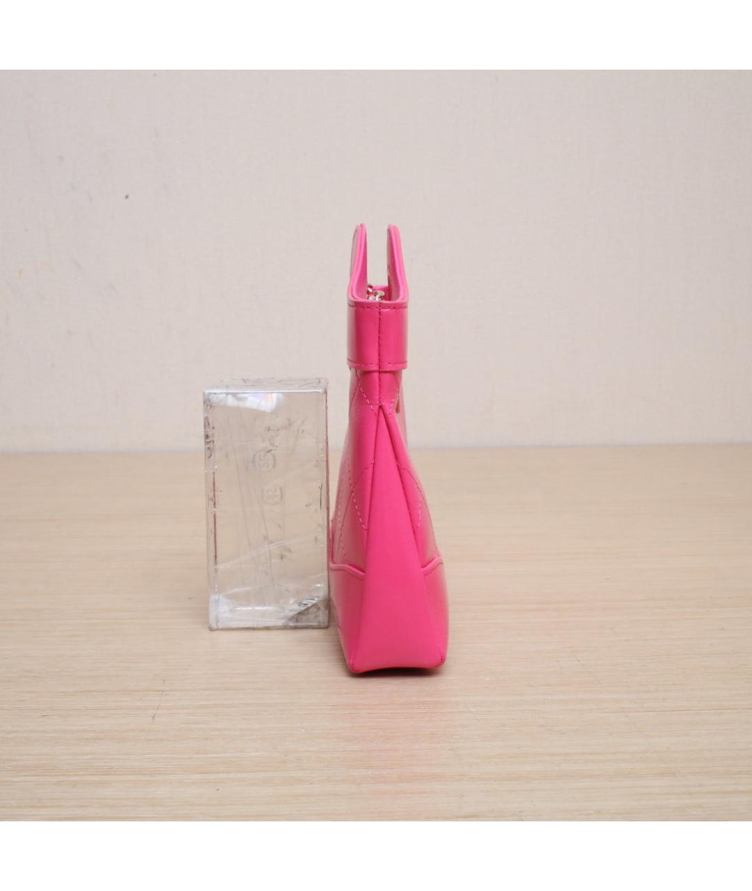 CHANEL Розовая кожаная сумка через плечо, фото 5