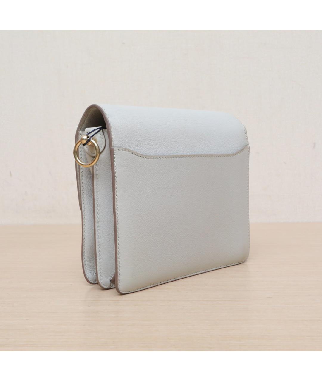HERMES Серая кожаная сумка через плечо, фото 6