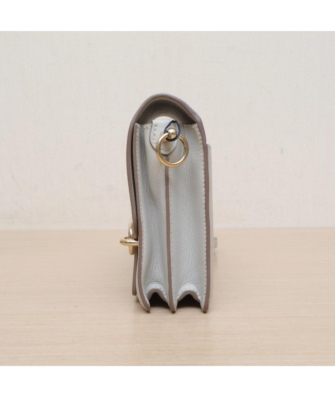 HERMES Серая кожаная сумка через плечо, фото 5
