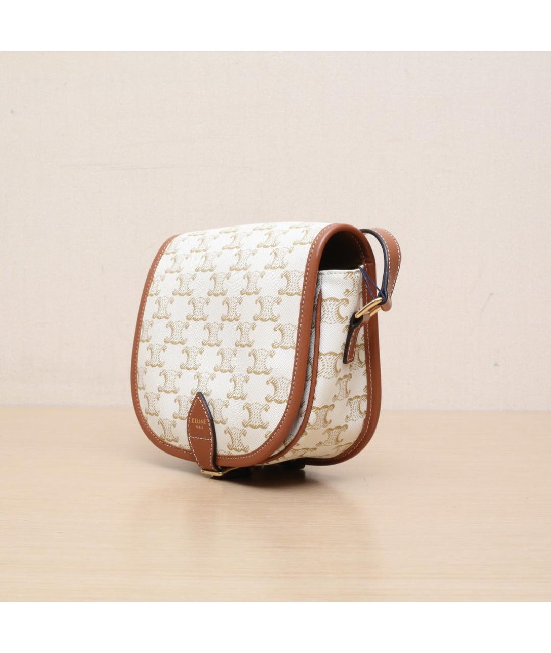 CELINE Белая кожаная сумка через плечо, фото 4