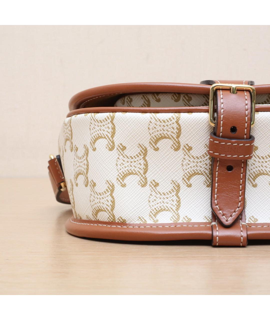 CELINE Белая кожаная сумка через плечо, фото 9