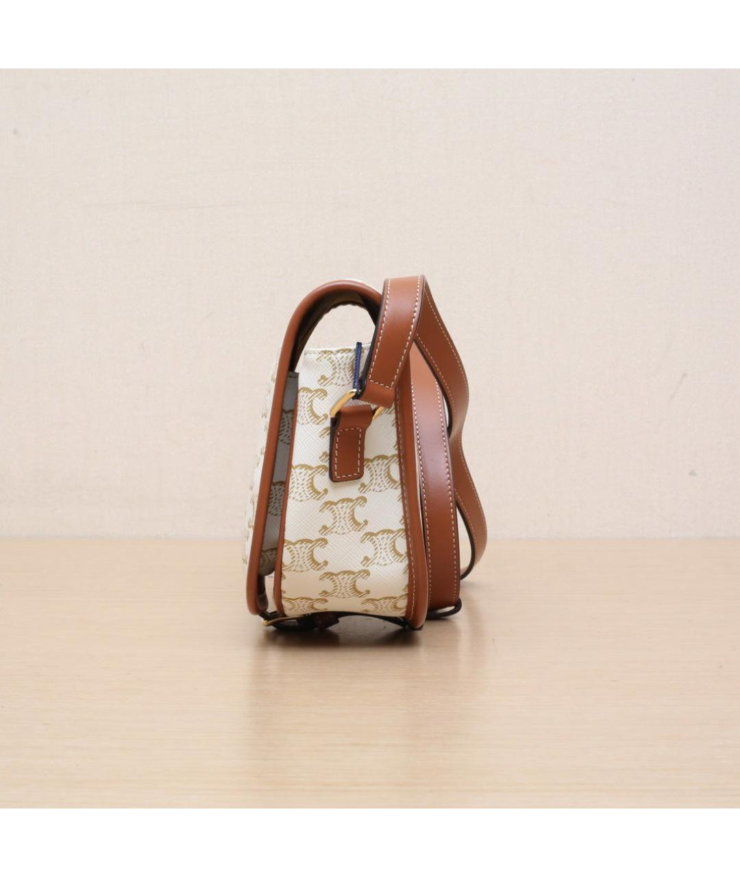 CELINE Белая кожаная сумка через плечо, фото 5