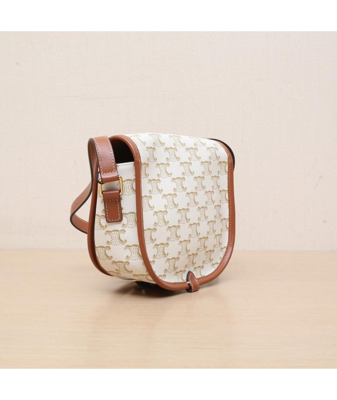 CELINE Белая кожаная сумка через плечо, фото 6