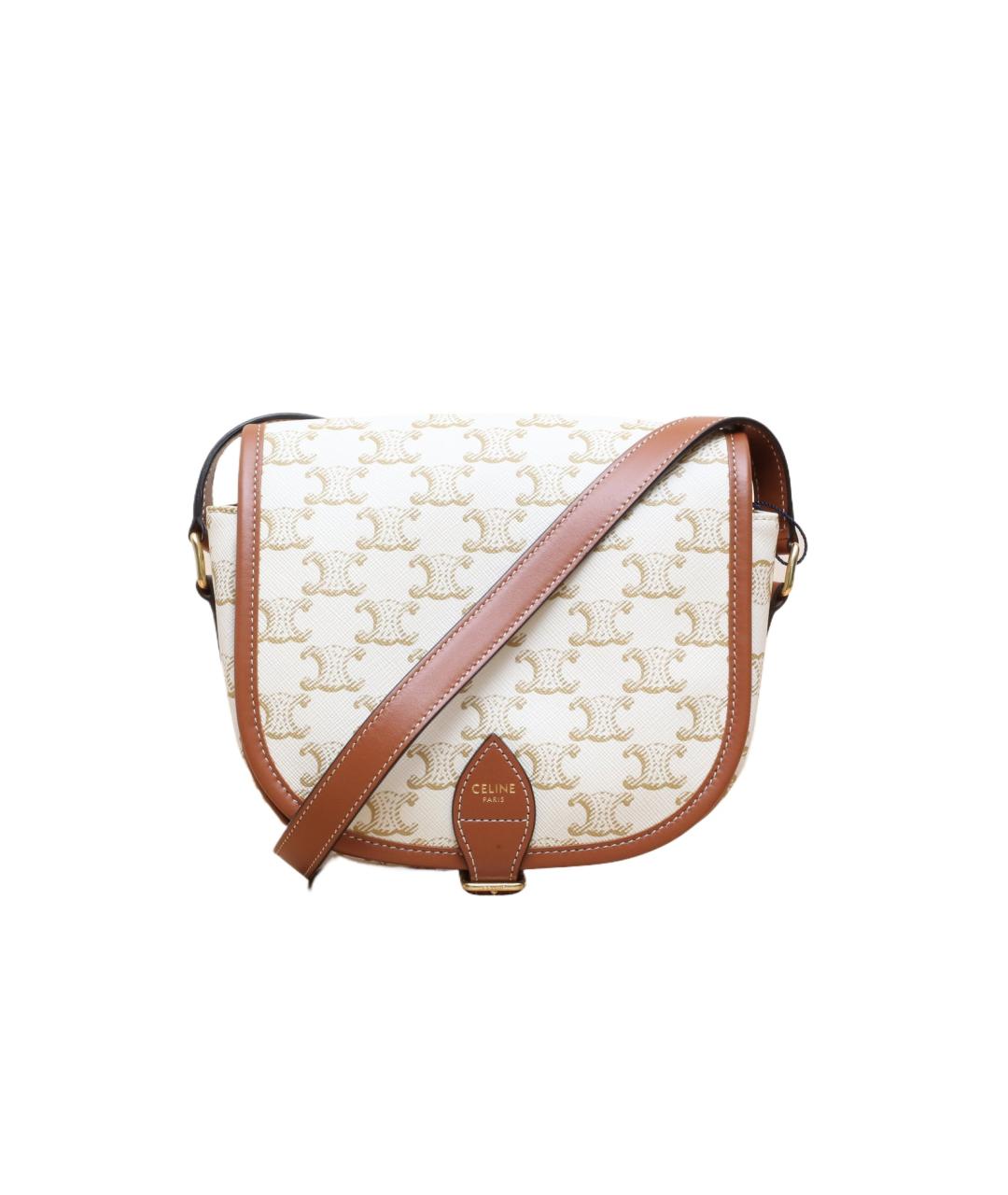 CELINE Белая кожаная сумка через плечо, фото 1