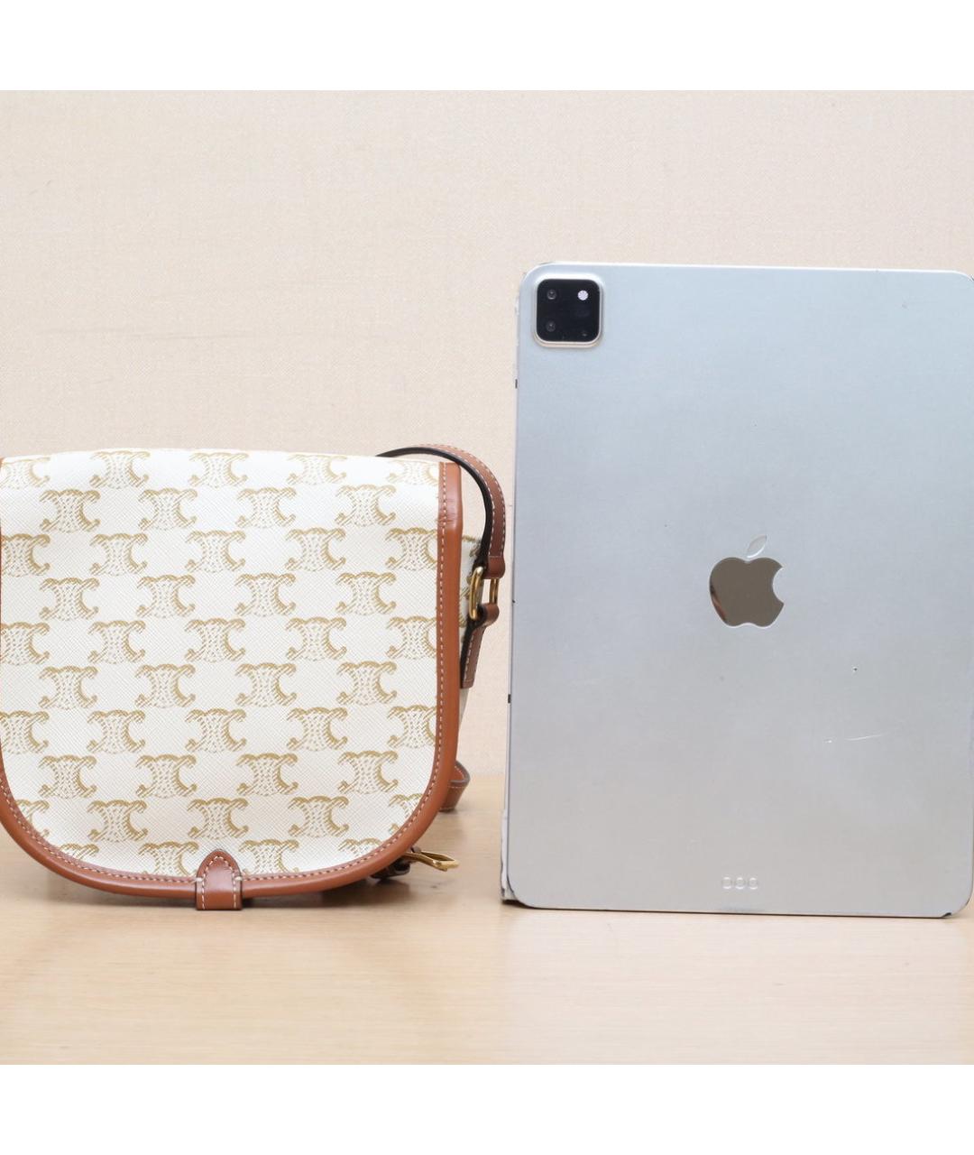 CELINE Белая кожаная сумка через плечо, фото 7