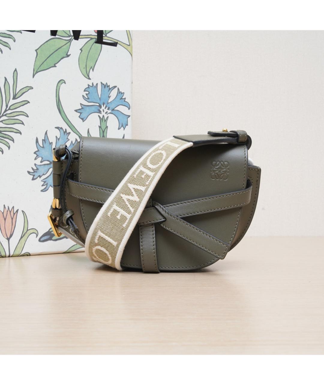 LOEWE Зеленая кожаная сумка через плечо, фото 2