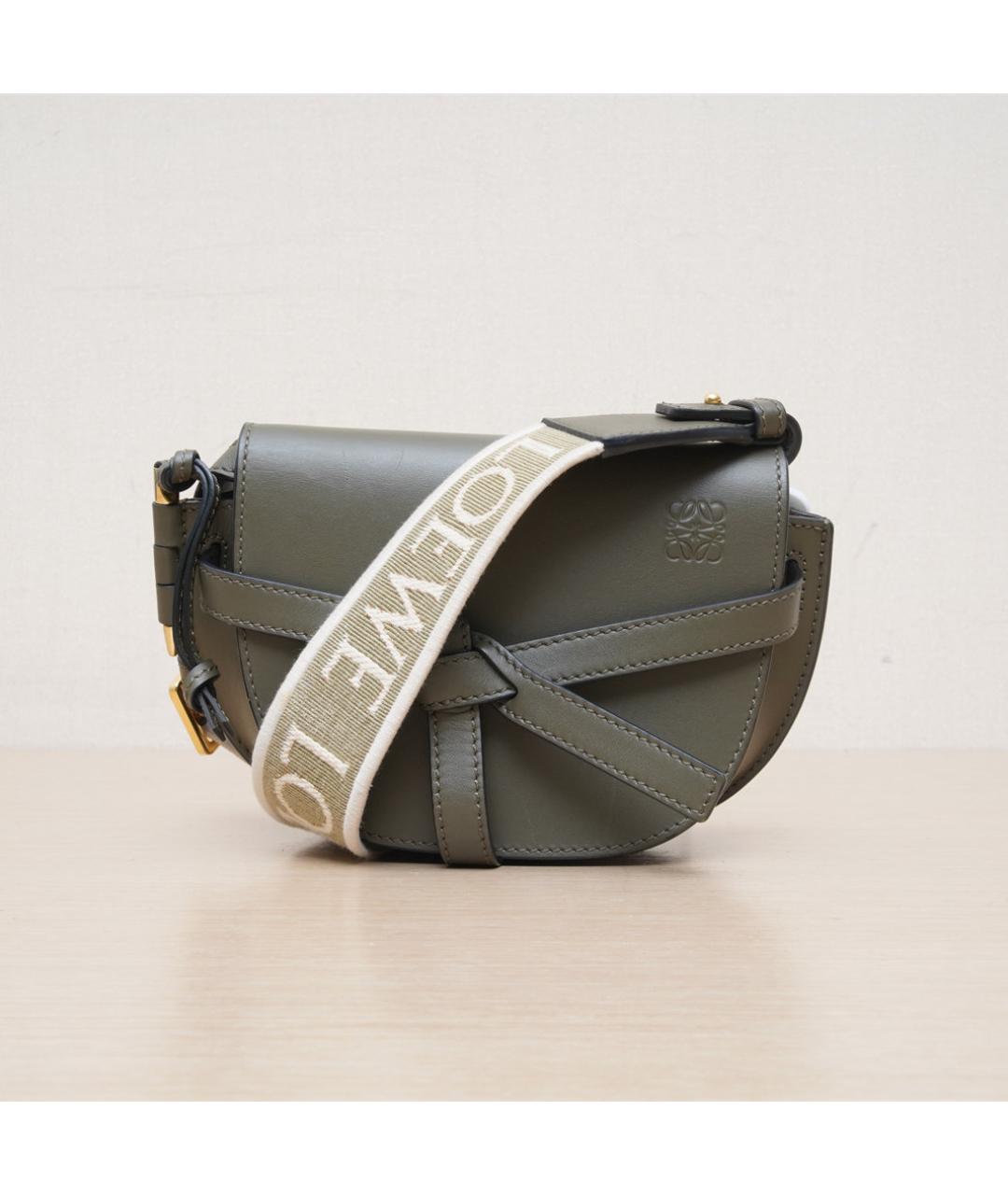 LOEWE Зеленая кожаная сумка через плечо, фото 3