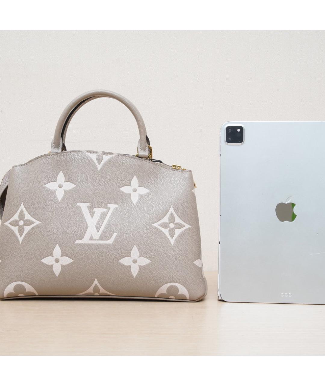 LOUIS VUITTON Серая кожаная сумка через плечо, фото 7