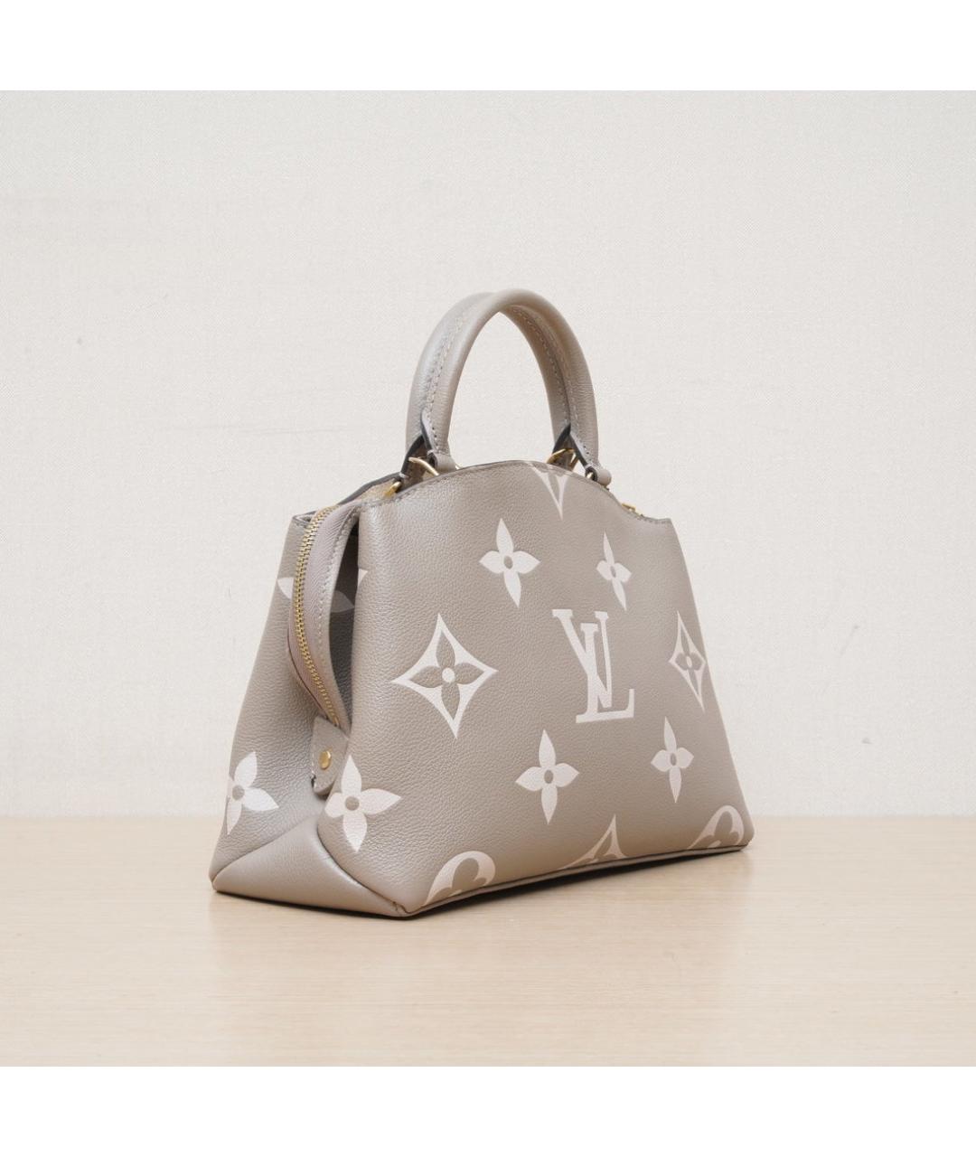 LOUIS VUITTON Серая кожаная сумка через плечо, фото 6