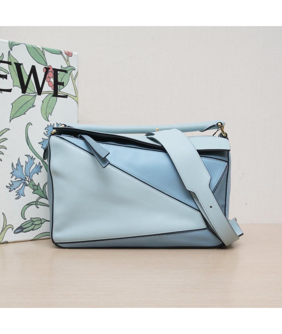 LOEWE Голубая кожаная сумка через плечо, фото 2