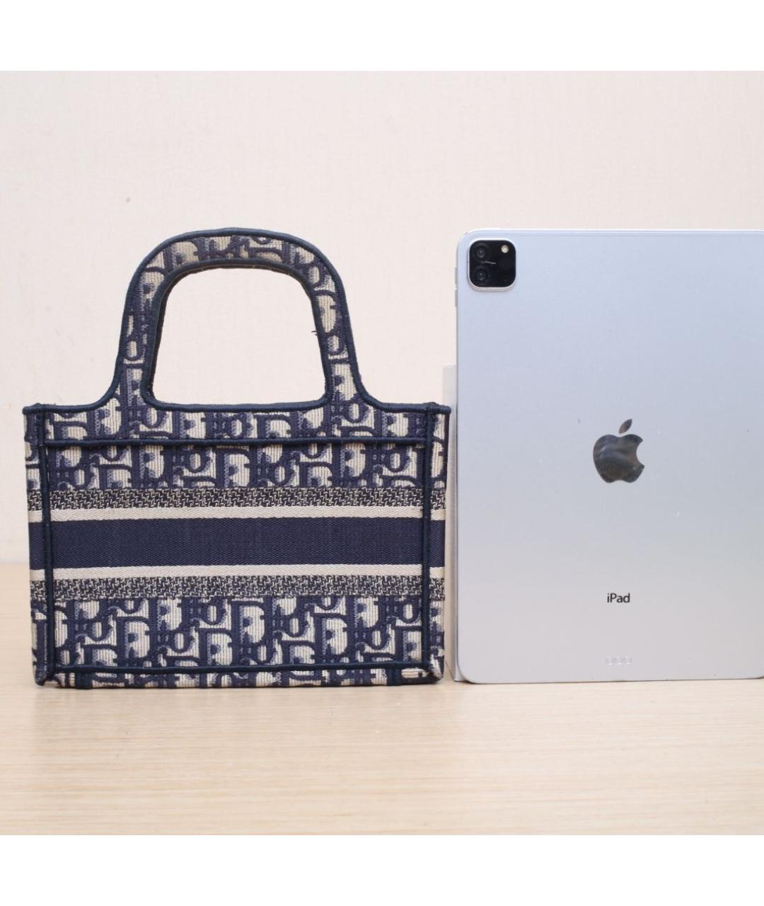 CHRISTIAN DIOR Темно-синяя тканевая сумка через плечо, фото 7