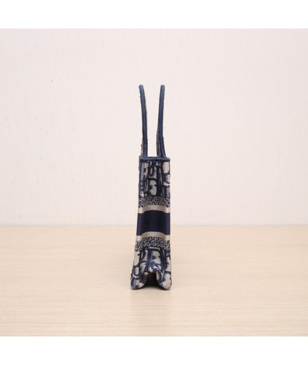 CHRISTIAN DIOR Темно-синяя тканевая сумка через плечо, фото 5