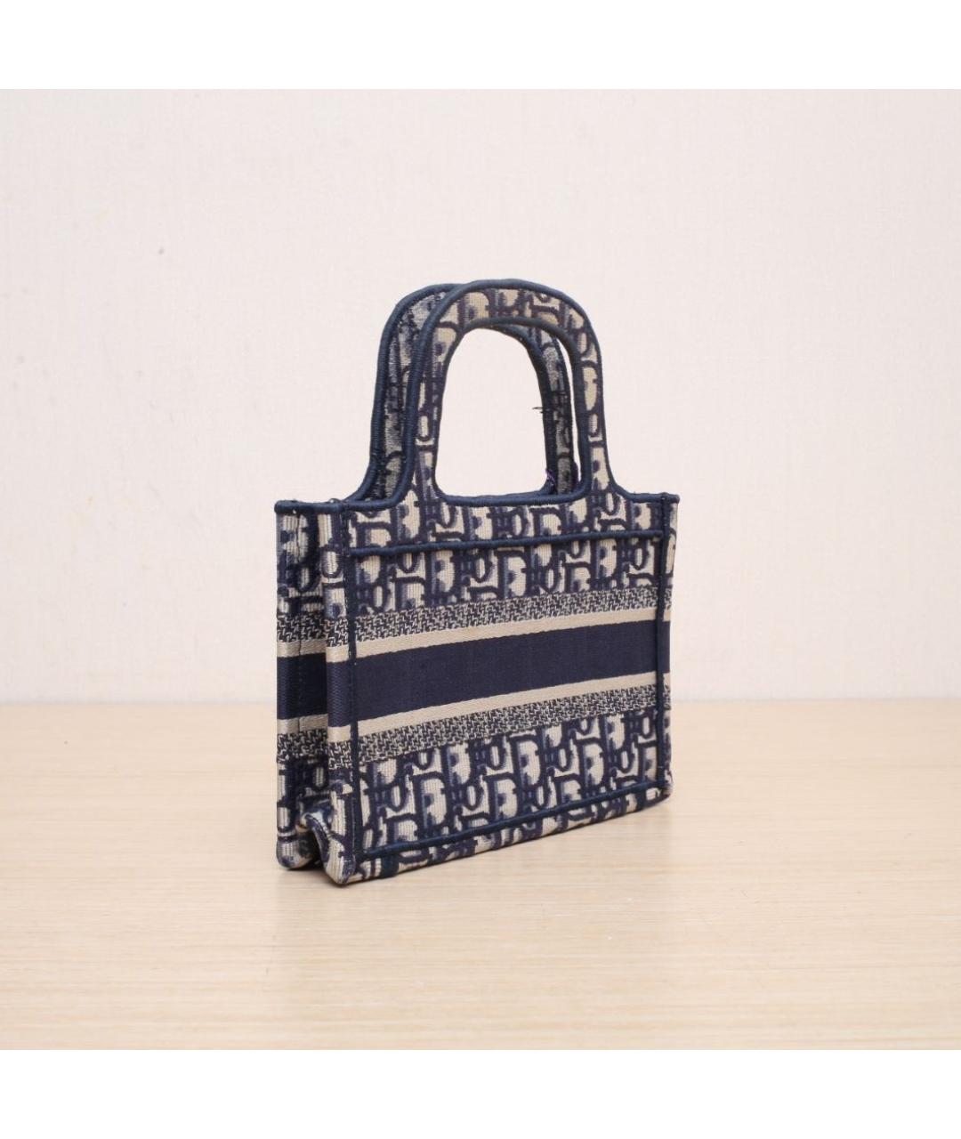 CHRISTIAN DIOR Темно-синяя тканевая сумка через плечо, фото 6