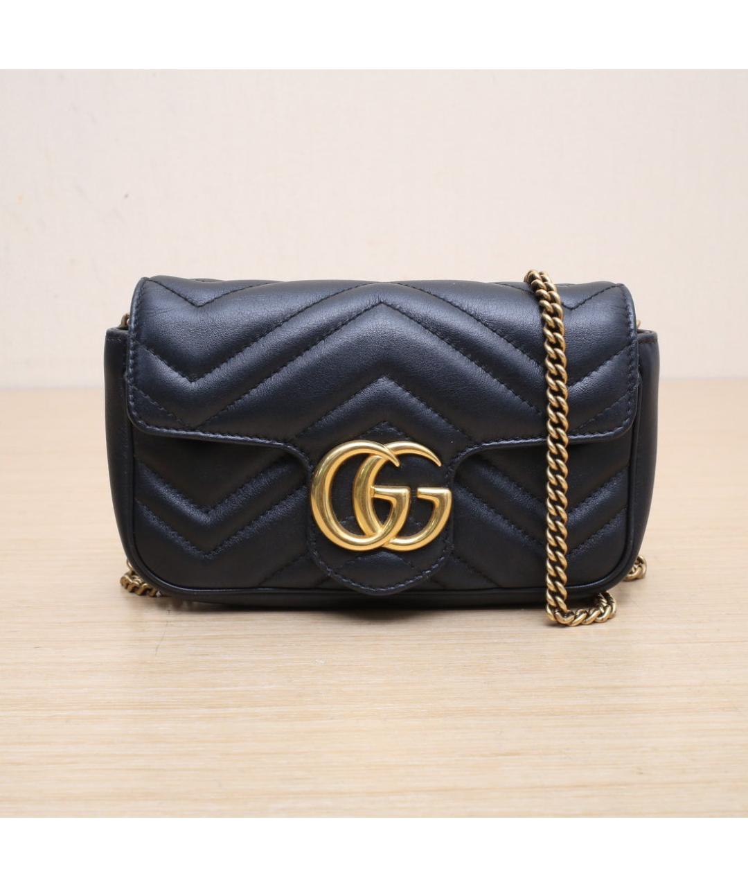 GUCCI Черная кожаная сумка через плечо, фото 3