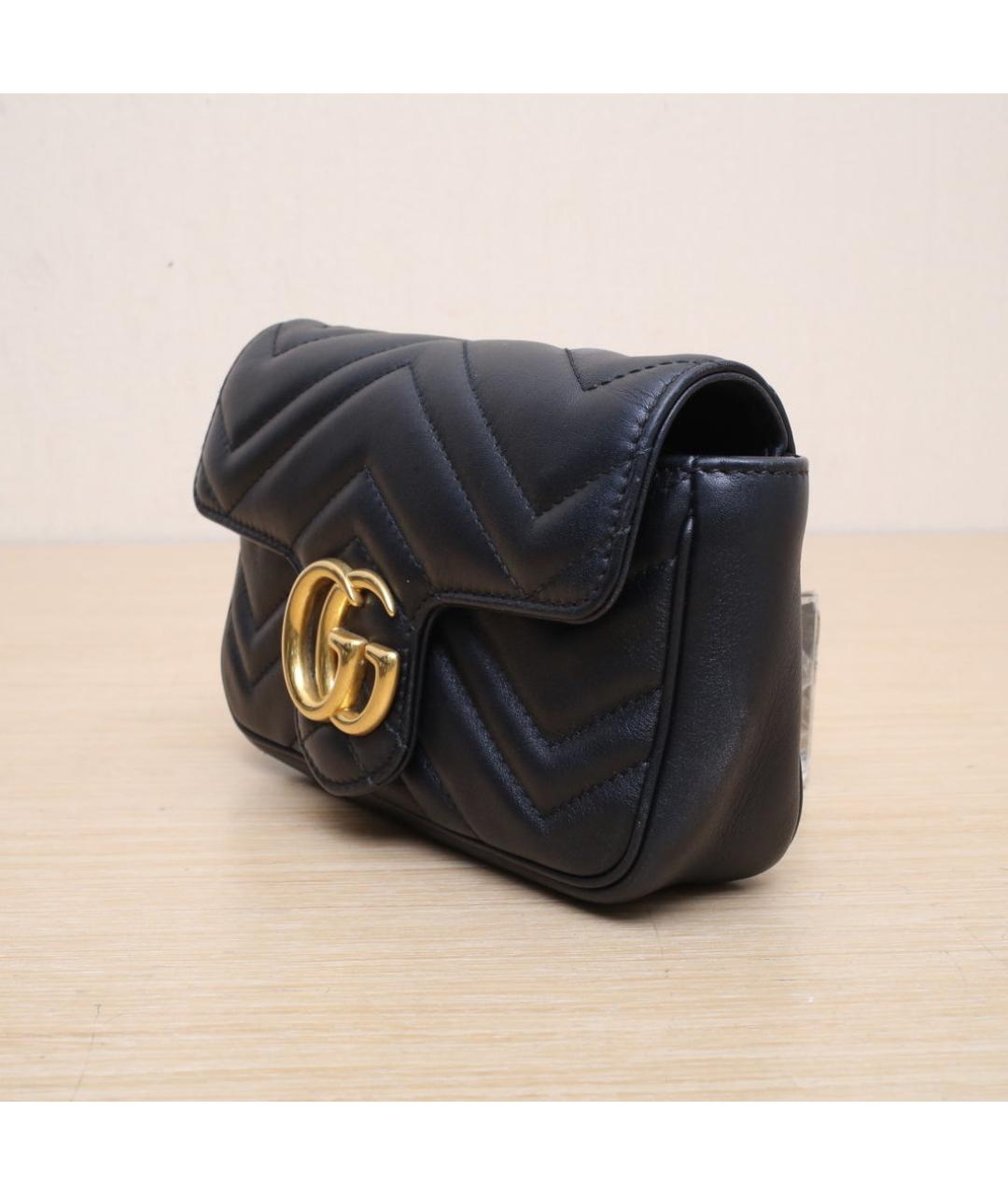 GUCCI Черная кожаная сумка через плечо, фото 4