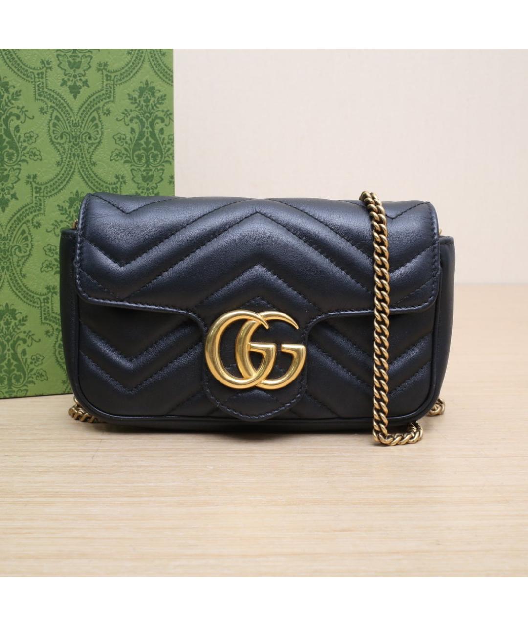 GUCCI Черная кожаная сумка через плечо, фото 2