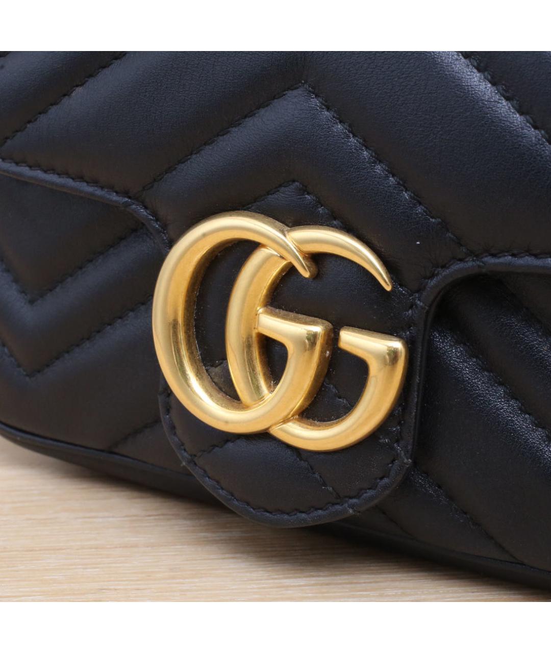 GUCCI Черная кожаная сумка через плечо, фото 8