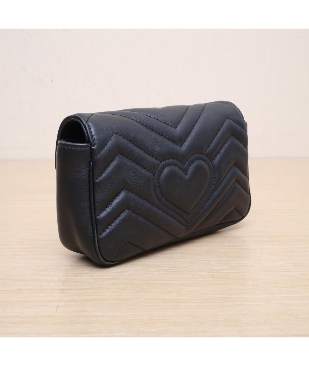 GUCCI Черная кожаная сумка через плечо, фото 6