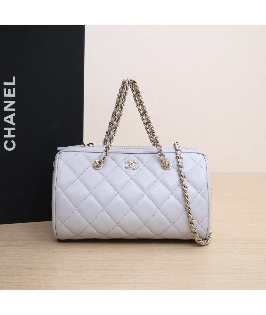 CHANEL Серая кожаная сумка через плечо, фото 2