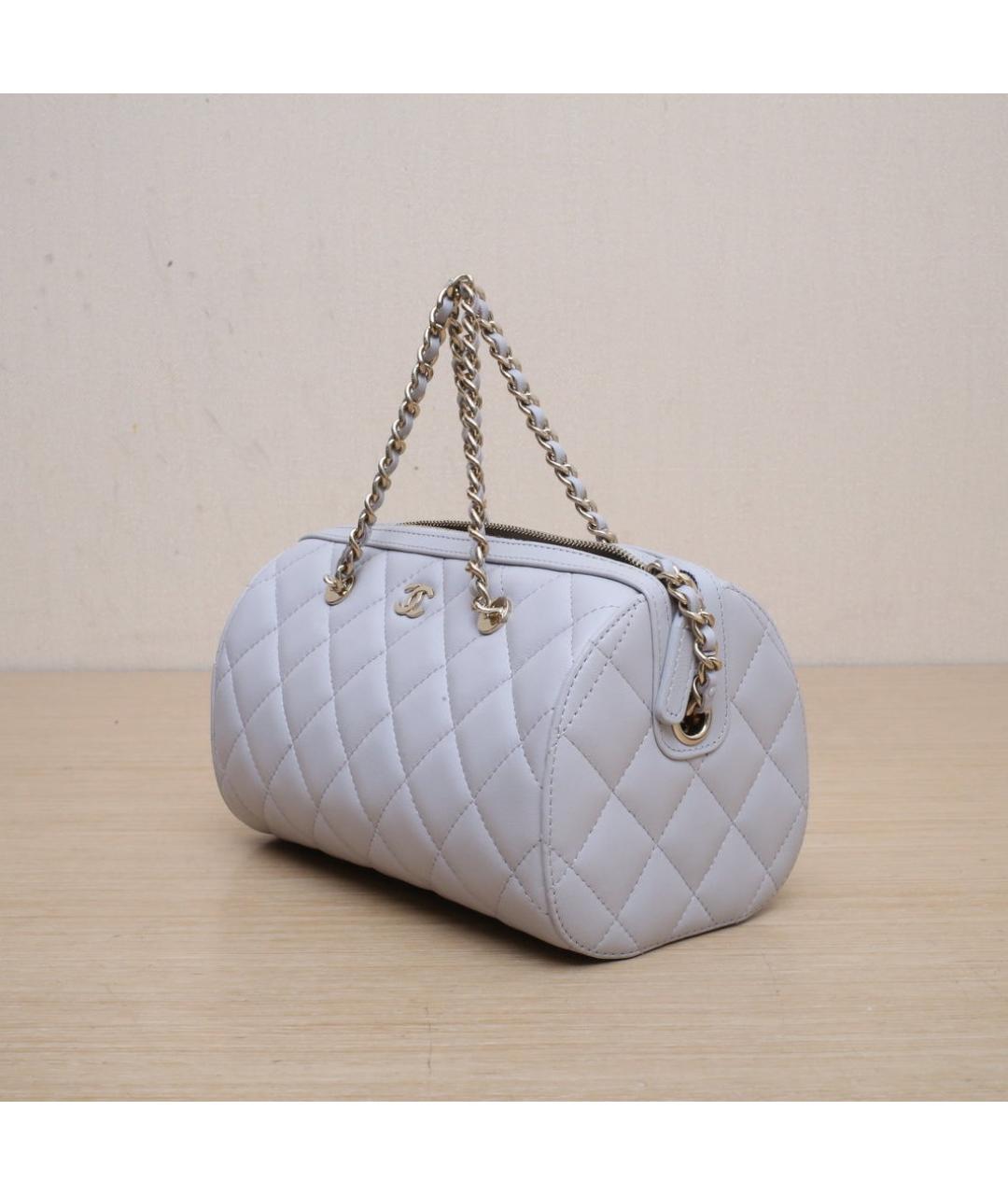 CHANEL Серая кожаная сумка через плечо, фото 4
