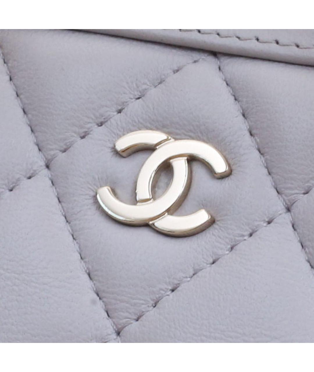 CHANEL Серая кожаная сумка через плечо, фото 8