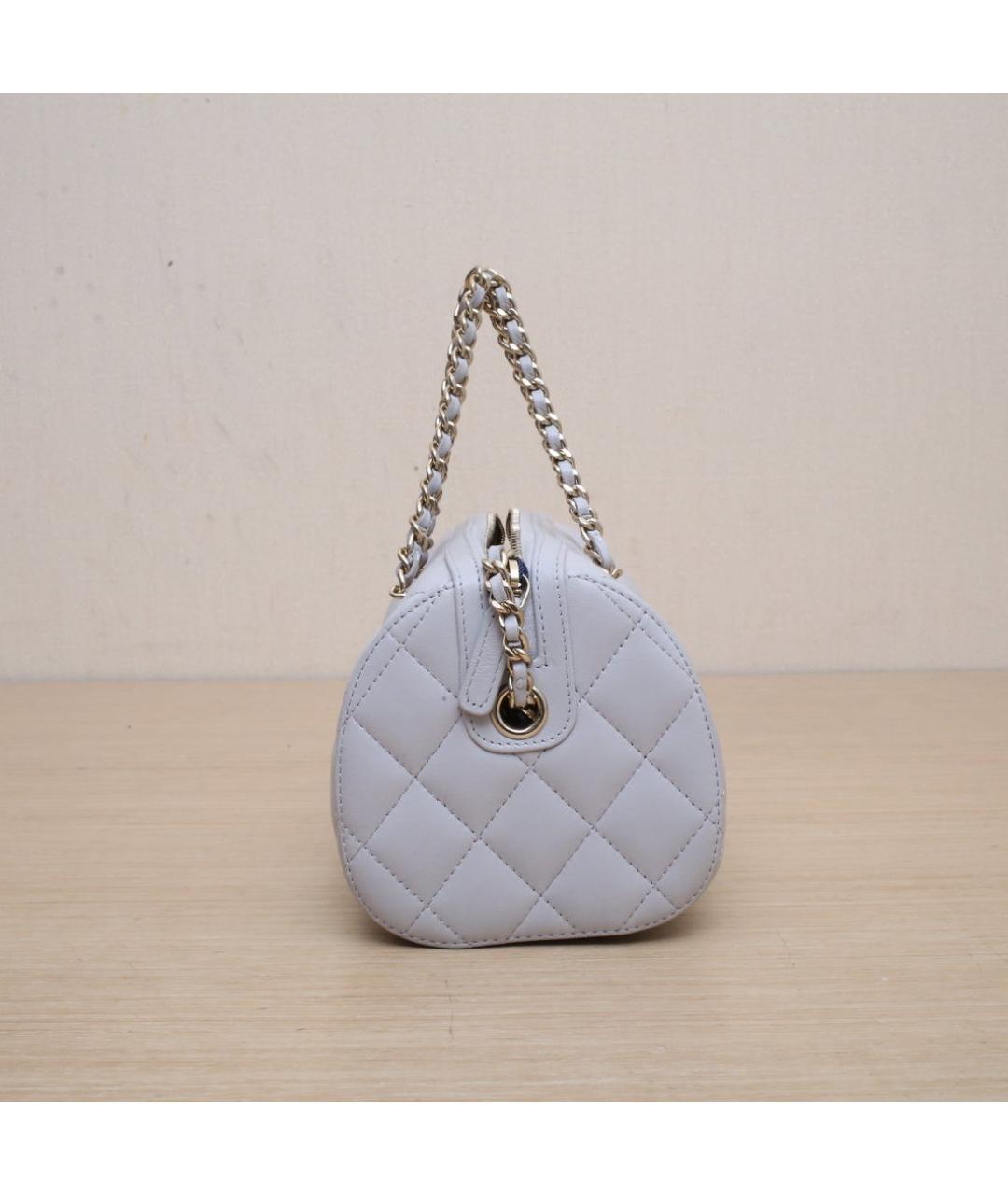 CHANEL Серая кожаная сумка через плечо, фото 5