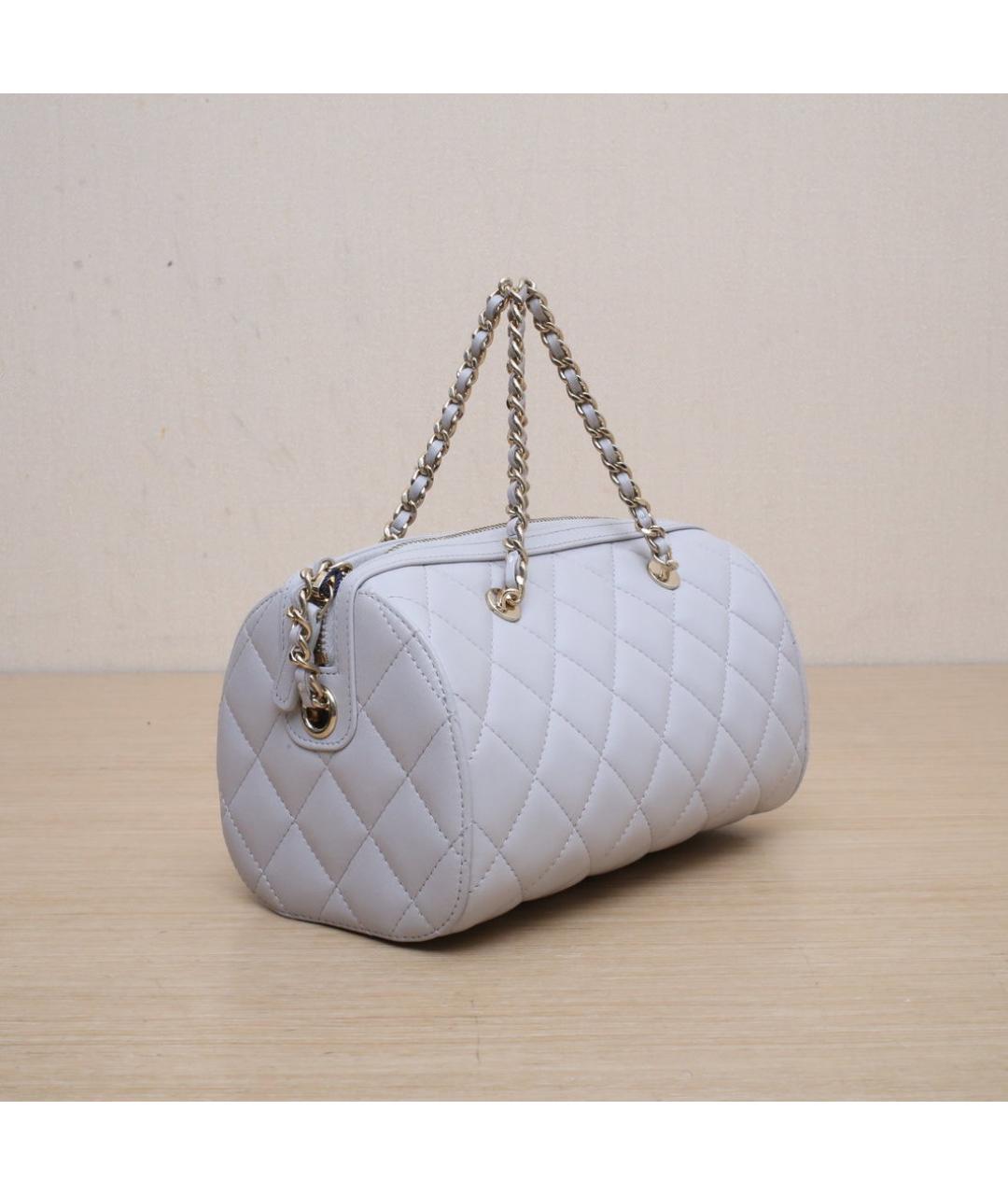 CHANEL Серая кожаная сумка через плечо, фото 6