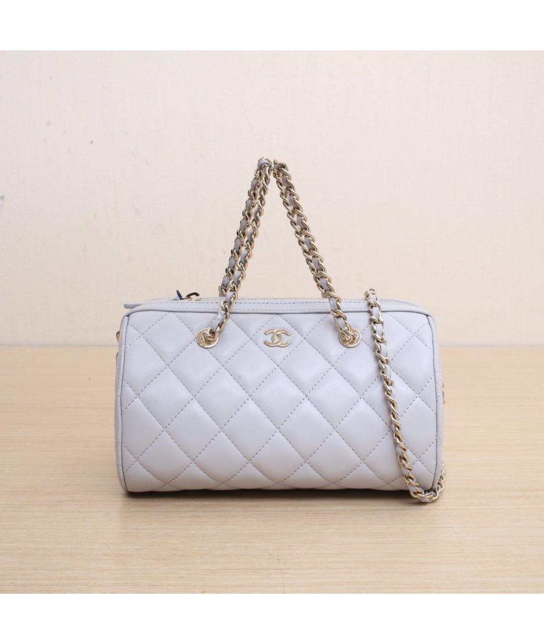 CHANEL Серая кожаная сумка через плечо, фото 3