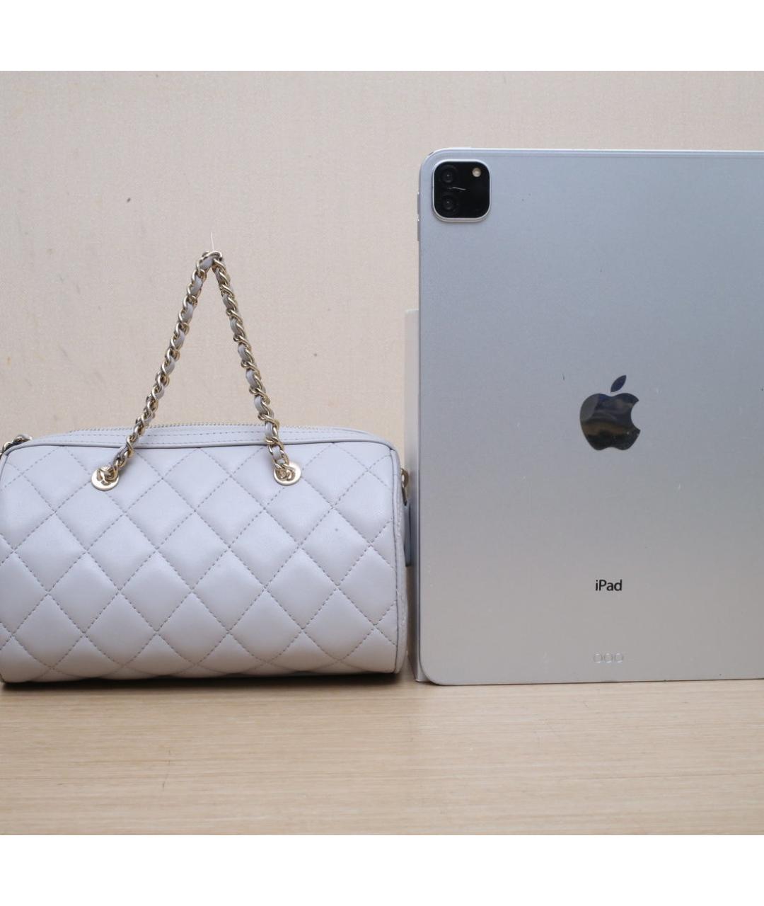 CHANEL Серая кожаная сумка через плечо, фото 7