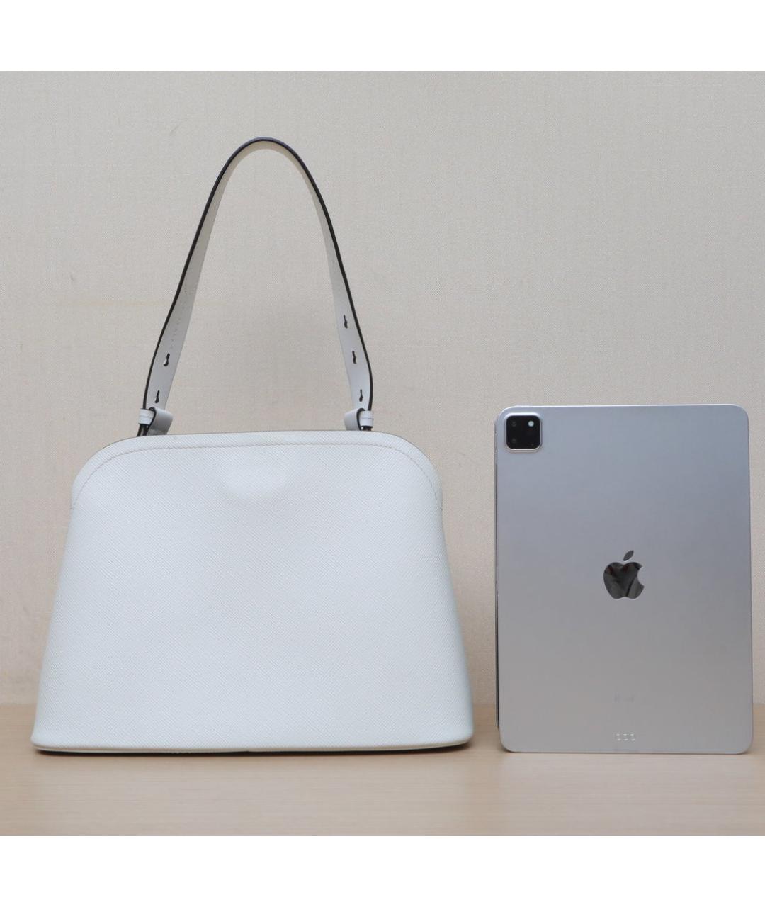 PRADA Белая кожаная сумка через плечо, фото 7