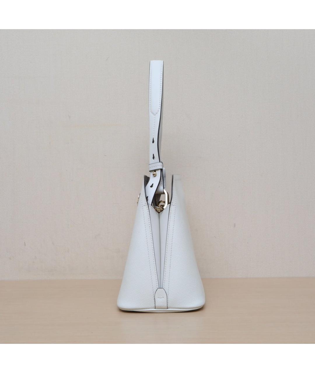 PRADA Белая кожаная сумка через плечо, фото 5