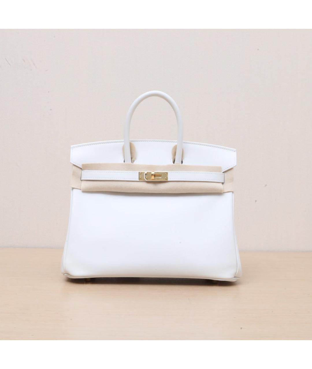 HERMES Белая кожаная сумка через плечо, фото 3