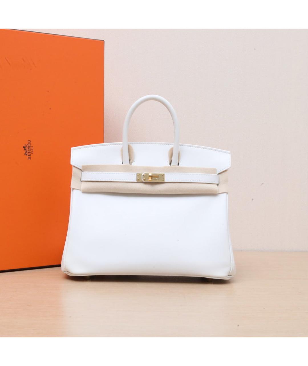 HERMES Белая кожаная сумка через плечо, фото 2