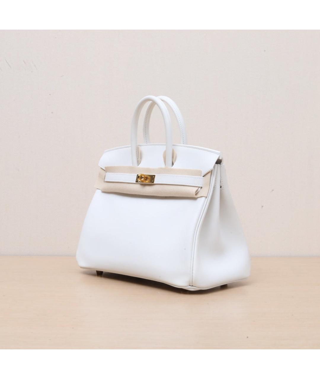 HERMES Белая кожаная сумка через плечо, фото 4