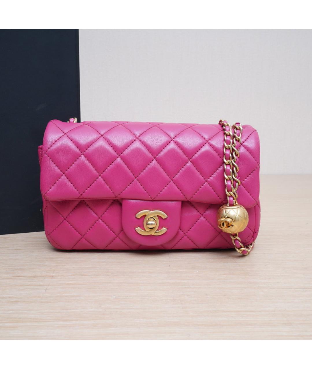 CHANEL Розовая кожаная сумка через плечо, фото 2