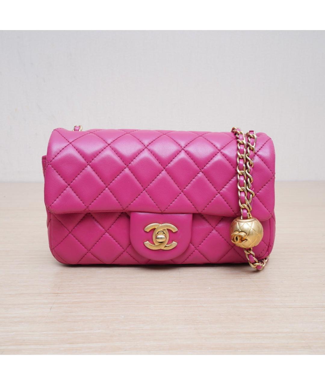 CHANEL Розовая кожаная сумка через плечо, фото 3