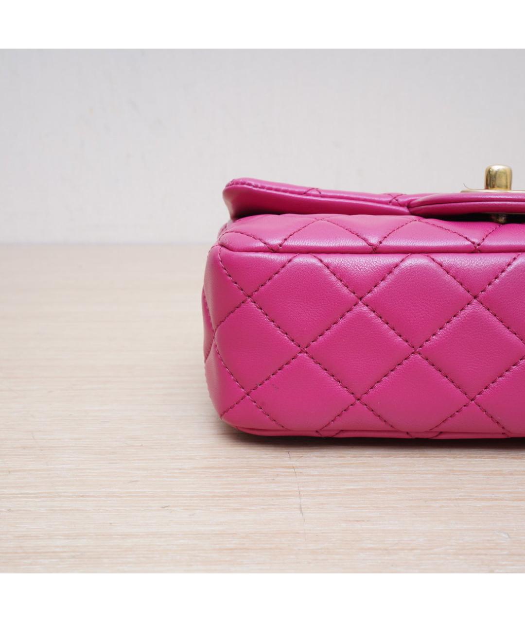 CHANEL Розовая кожаная сумка через плечо, фото 9