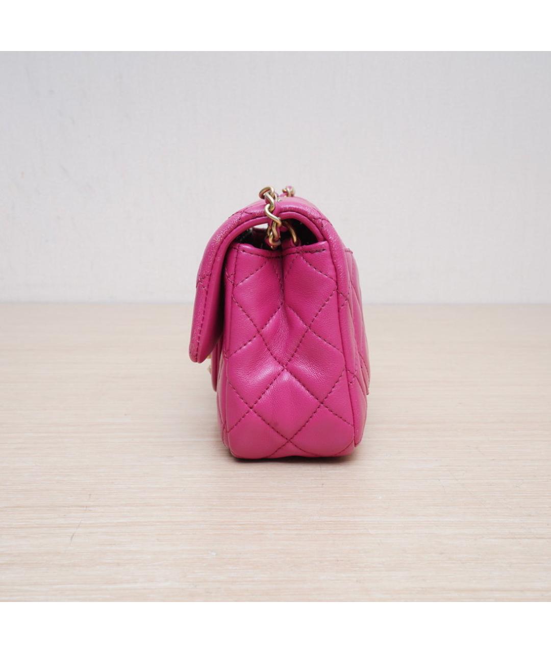 CHANEL Розовая кожаная сумка через плечо, фото 5