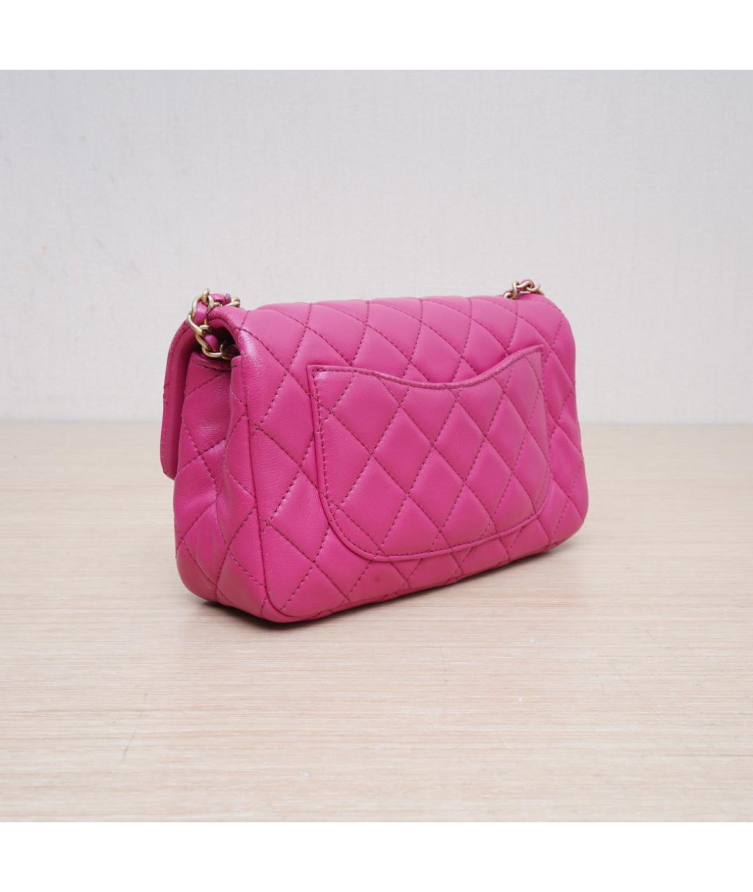 CHANEL Розовая кожаная сумка через плечо, фото 6