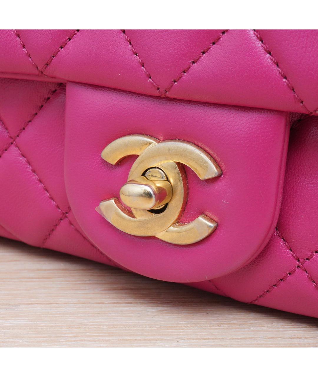 CHANEL Розовая кожаная сумка через плечо, фото 8