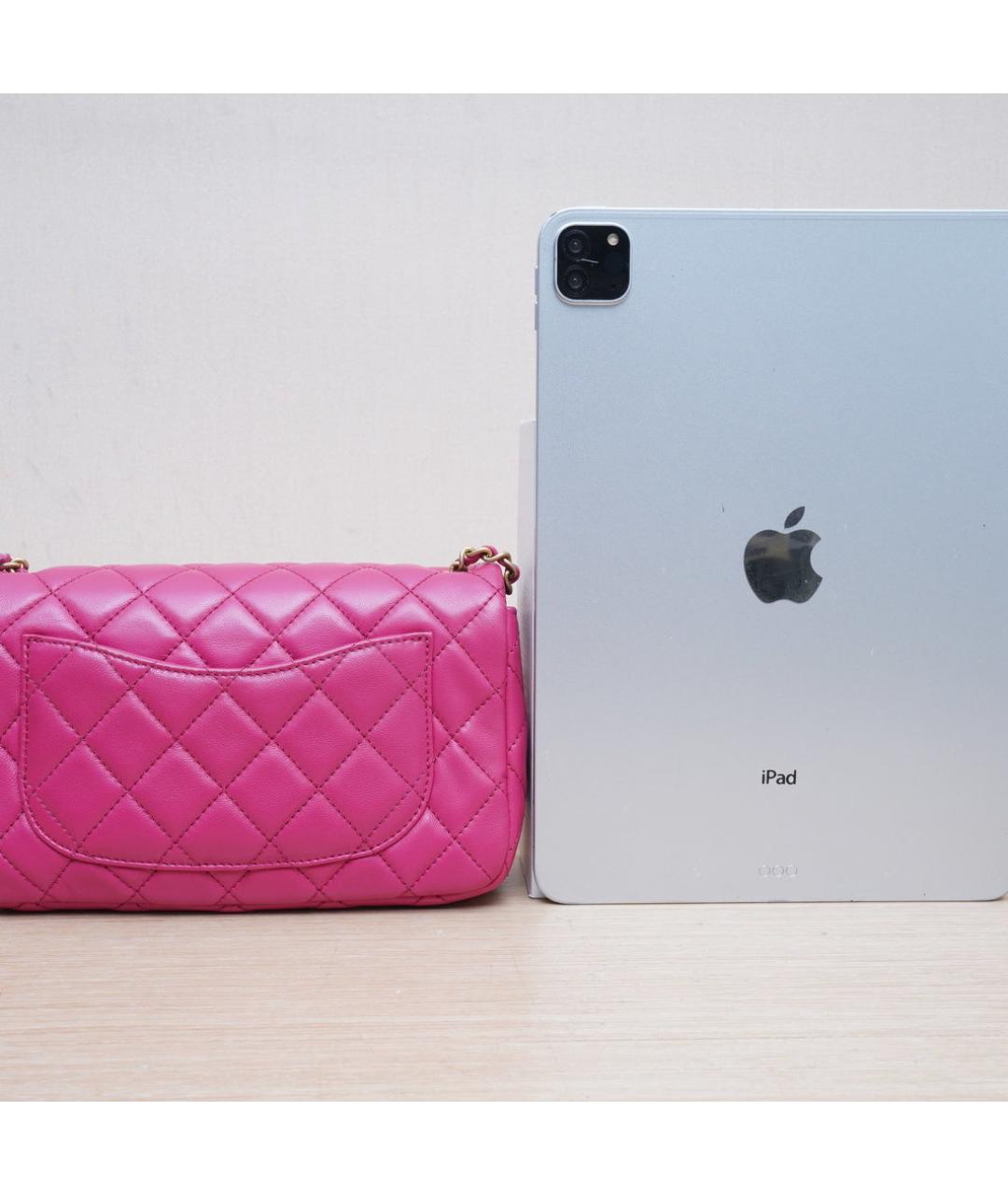 CHANEL Розовая кожаная сумка через плечо, фото 7